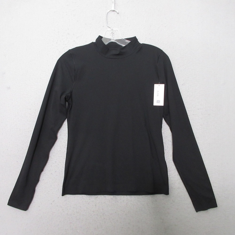Spanx Top Mockneck Black Lightweight Minimalist Layer Capsule Quiet Luxury NWT